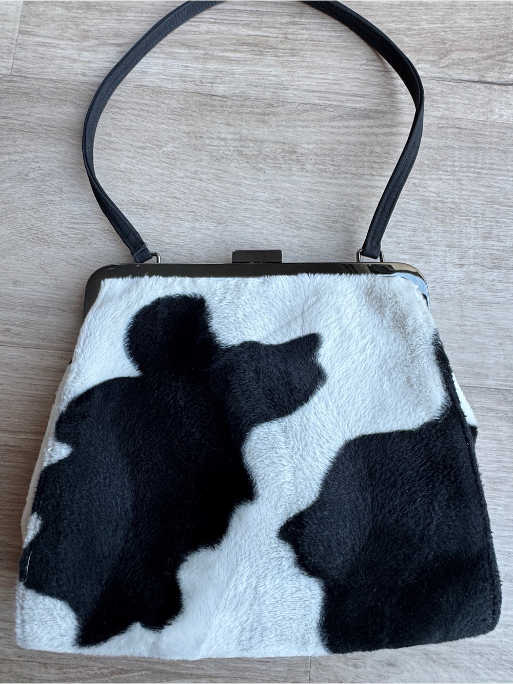 GUESS Y2K Cow Print Faux Fur Top-Handle Bag - Picture 7 of 10